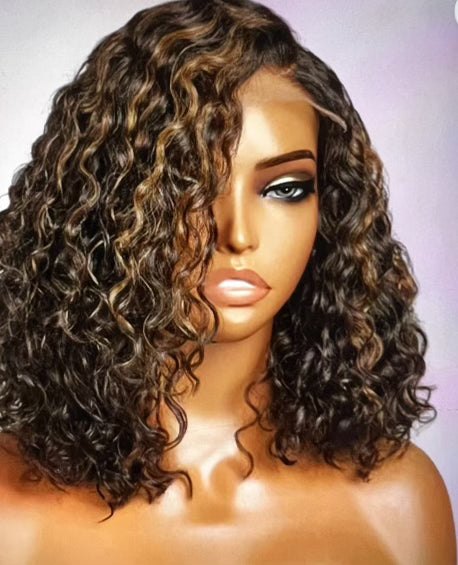 Blonde Highlights curly 1B 27 HD lace glueless
